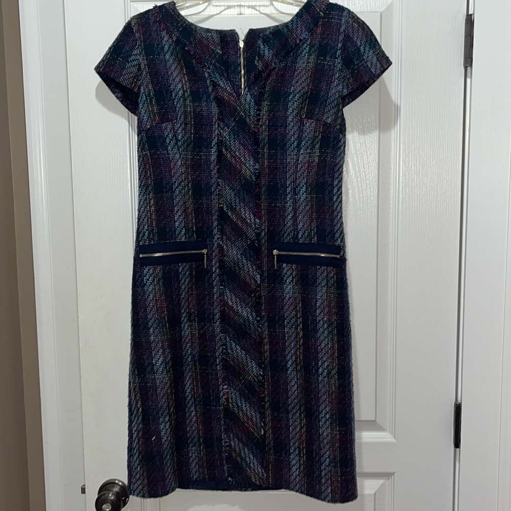 Karl Lagerfeld Blue Tweed Shift Dress